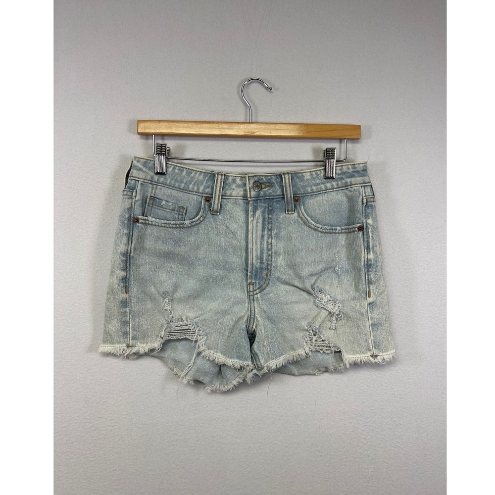 Grunge Old Navy Women 4 Light Blue OG Straight High Rise Distressed Denim Shorts